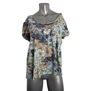 A/C Women's multicolor short sleeve Floral Top Size L